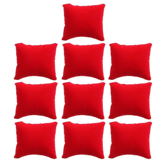 Qarigey 10 piezas, portátil para hombre y mujer, cojines para reloj, reloj de para el hogar, brazalete, soporte para collar, organizador Ropa, zapatos y accesorios Miscelánea Rojo Qarigey AP015780-02
