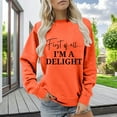 thumbnail image 2 of VISALY Pullover Crewneck Sweatshirt Graphic Sweatshirts Sweatshirt for Women Funny Letter Shirts Long Sleeve Pullover Fleece Sweaters Casual Sweaters Women's Pullovers Solid Sweatshirt Orange Xxl, 2 of 6