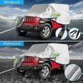 thumbnail image 5 of (black-2-door)All-Weather Protective Car Cover compatible Jeep Models 1987-2019, UV Resistant, Black/Silver Auto Accessory, 5 of 5
