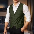 thumbnail image 2 of FINALGANG Men's Casual Outdoor Vest Solid Color Slim Fit Jacket With Pockets Sleeveless V Neck Button Front Gilet For Daily Activities Versatile Top, 2 of 5