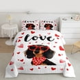 thumbnail image 2 of Homewish Valentines Day Gifts Queen Comforter Set,Cuet Pet Dogs Bedding Sets,Red Kawaii Heart Print Bedding Comforter Set For Girls Boys,Microfiber Bedroom Decor Reversible,3 Pieces, 2 of 8