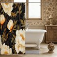 thumbnail image 3 of Manfei Watercolor Floral Peony Shower Curtain 72Wx78L,Vintage Botanical Flowers Bath Curtain, 3 of 6