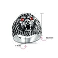 thumbnail image 4 of Bling Jewelry Mens Mens Silver Ring Red Ruby Eyes Lion Design Solid Oxidized .925 Sterling Silver, 4 of 5