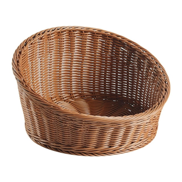 Lipstore Imitation Rattan Basket Decor Bread Basket for Living Room Table Dining Room M M