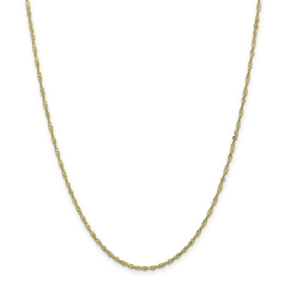 Primal Gold 10 Karat Yellow Gold 1.7mm Singapore Chain