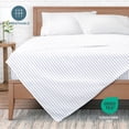 thumbnail image 6 of Bare Home Ultra-Soft Sheet Set - Premium 1800 Collection - Deep Pockets - 5-Pieces - Split King, Pinstripe - White/Marine, 6 of 8
