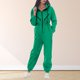 thumbnail image 1 of Blusa Mangas Largas Sudadera con cordón mameluco mujer mono de chándal informal simple Ygjytge Verde T M para Mujer, 1 of 7