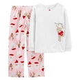 thumbnail image 1 of Carter's Girls' 2-Piece Fleece Pajamas Top and Pants Set (Reindeer, 3T), 1 of 2