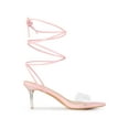 thumbnail image 3 of BLISSFUL STEP Women's Clear Strap Lace Up Clear Stiletto Heel Sandals Pink 10, 3 of 8