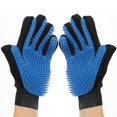 thumbnail image 1 of Dog and Cat Beauty Gloves (Blue), Soft Hair Removal Brush Gloves, Effective Hair Removal Gloves, Massager Tool, Improved Five Finger Design, Suitable for Long/Short Fur of Dogs, Cats, 1 of 5
