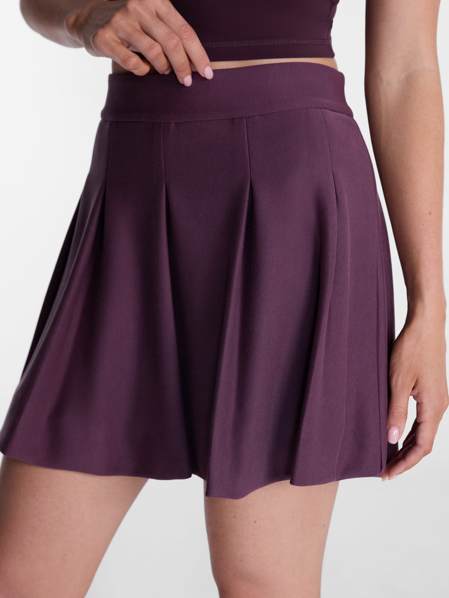 Avia Women's Pique Knit Pleated Bubble Hem Skort, Sizes XS-XXXL