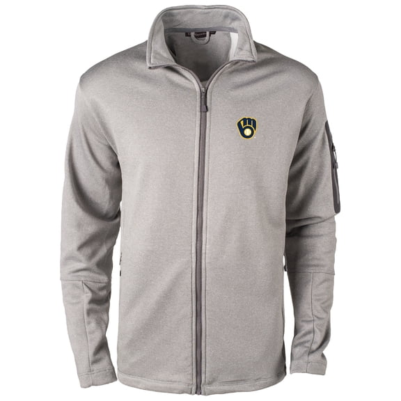 Men's Dunbrooke Heather Gray Milwaukee Brewers Pacific Full-Zip Fleece Jacket