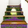 thumbnail image 3 of Stair Decal,3D Purple Flower Pattern Wall Sticker D Stair Sticker Next-Gen Design, 3 of 9