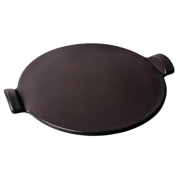 Emile Henry 14" Round BBQ Ceramic Smooth Pizza Stone Bakeware, Charcoal