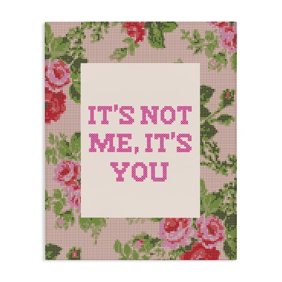 Stupell Industries Cottage Not Me It's You Faux Cross Stitch Canvas Art, 16 x 20, by Lil' Rue