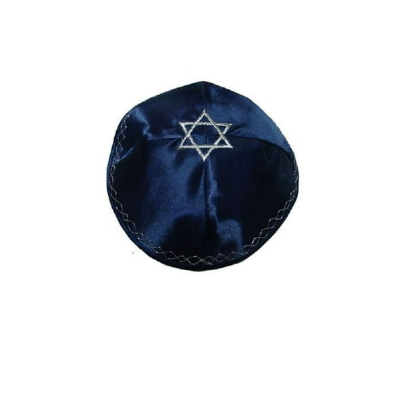 Kippah with Star of David-navy by Shofars From Afar