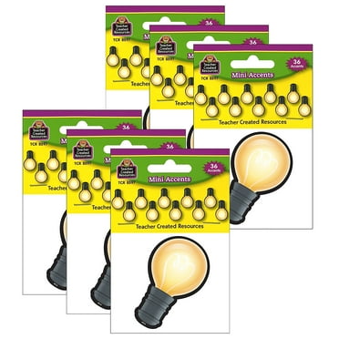 Teacher Created Resources White Light Bulbs Mini Accents, 36 Per Pack, 6 Packs