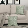 thumbnail image 3 of Sage Green and Cream Floral Pillow Covers 18x18 Inch Set of 2 Vintage Rustic Flower Outdoor Decorative Throw Pillows Green Small Floral Print Farmhouse Pillowcases Cotton Linen Cushion Cover for Couch, 3 of 6