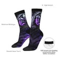 thumbnail image 4 of Rocae Purple Plant White Tiger for Adult Socks Casual Athletic Stretchy Loose Socks for Women Men Non-Slip Middle Tube Socks, 4 of 6