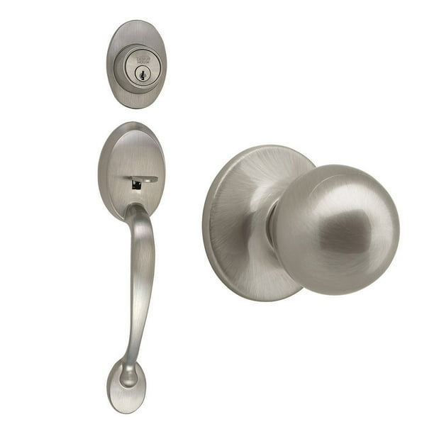 Design House Coventry Satin Nickel Door Handleset with Ball Knob
