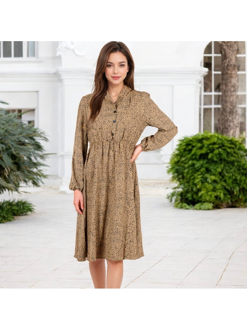 long sleeve collared midi dress Sister Jane Pony Cream Sheer Pintuck Lace Long Sleeve Collared Midi Dress in Natural