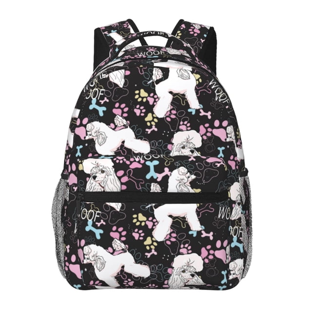 Easygdp Cute Poodle Dog Mochila Ergonómica Versátil para Laptop - Múltiples Bolsillos, Correas Ajustables, Unisex para Escuela, Viajes y Actividades al Aire Libre-One Size
