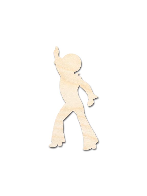 Unfinished Wood Disco Man Shape | DIY Craft Cutout 8" / 1/2"