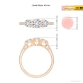 thumbnail image 4 of ANGARA Natural Unique Diamond Three Stone Engagement Ring in 14K Rose Gold for Women (Size-4.8mm| Color-H| Clarity-SI2) | April Birthstone, Anniversary, Jewelry Gift for Women | Natural Diamond Ring, 4 of 9