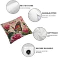 thumbnail image 6 of nygtbtfer  Flower Decor Butterfly Fliying on The Pink Rose Square Throw Waist Pillow Case Decorative Cushion Cover Pillowcase Sofa 24x24in, 6 of 7