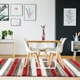 thumbnail image 4 of Luxe Weavers Geometric Red 8x10 Shag Area Rug Plush Striped Bedroom Carpet, 4 of 9
