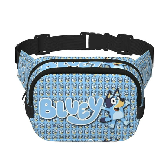 Kowoue Bluey Pattern Square Double Layer Waist Bag – Belt Bag with Adjustable Strap, Outdoor Waist Pack , Belt Bag with Multiple Compartments