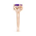 thumbnail image 3 of ANGARA Natural 1.15 ct Amethyst and Diamond Split Shank Ring in 14K Rose Gold for Women (Size-8x6mm) | February Birthstone, Birthday, Anniversary, Jewelry Gift for Women | Natural Amethyst Ring, 3 of 8
