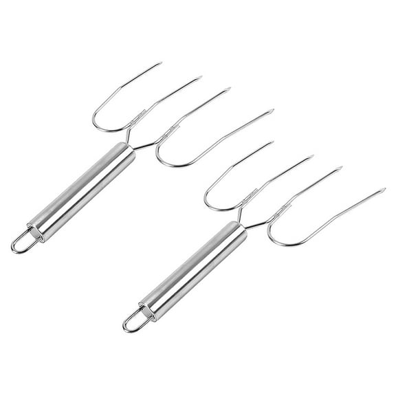 GAXIRE Set of 2 Stainless Steel Turkey Forks with Ergonomic Comfortable Grip for BBQ and Grilling
