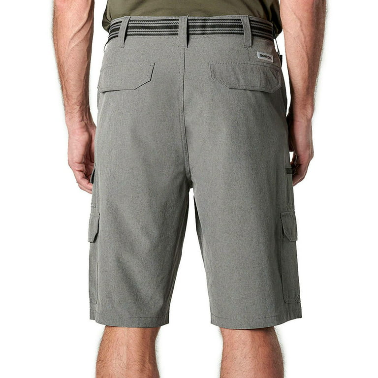IRON CLOTHING Men's Belted Stretch Microfiber Cargo Short in