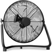16.5 Inch High Velocity Floor Fan with 3 Speed Heavy Duty Metal Adjustable Tilt Portable Quiet Air Circulator for Garage, Workshop, Factory and Basement, 1596 CFM, Black