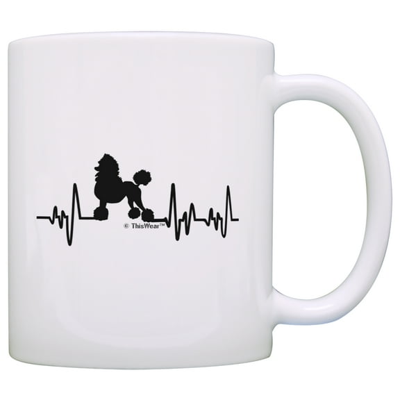 ThisWear Poodle Gifts for Women Dog Lover Heartbeat Poodle Themed Gifts Dog Poodle Lover 11 ounce Coffee Mug