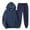 Navy, variant on Jindong Women with Pants Hoodie Plus Leisure Winter Hooded Plush Women Suits