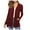 Wine, variant on Fesfesfes Women Cardigan Women Cardigan Up Casual Solid Color Long Sleeve Hoodeless Top Sale Items