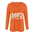 thumbnail image 3 of 1692 They Missed One Shirt Vintage Witch Print Long Sleeve Sweatshirt Halloween Casual V-Neck Tee Pullover Tops, 3 of 5