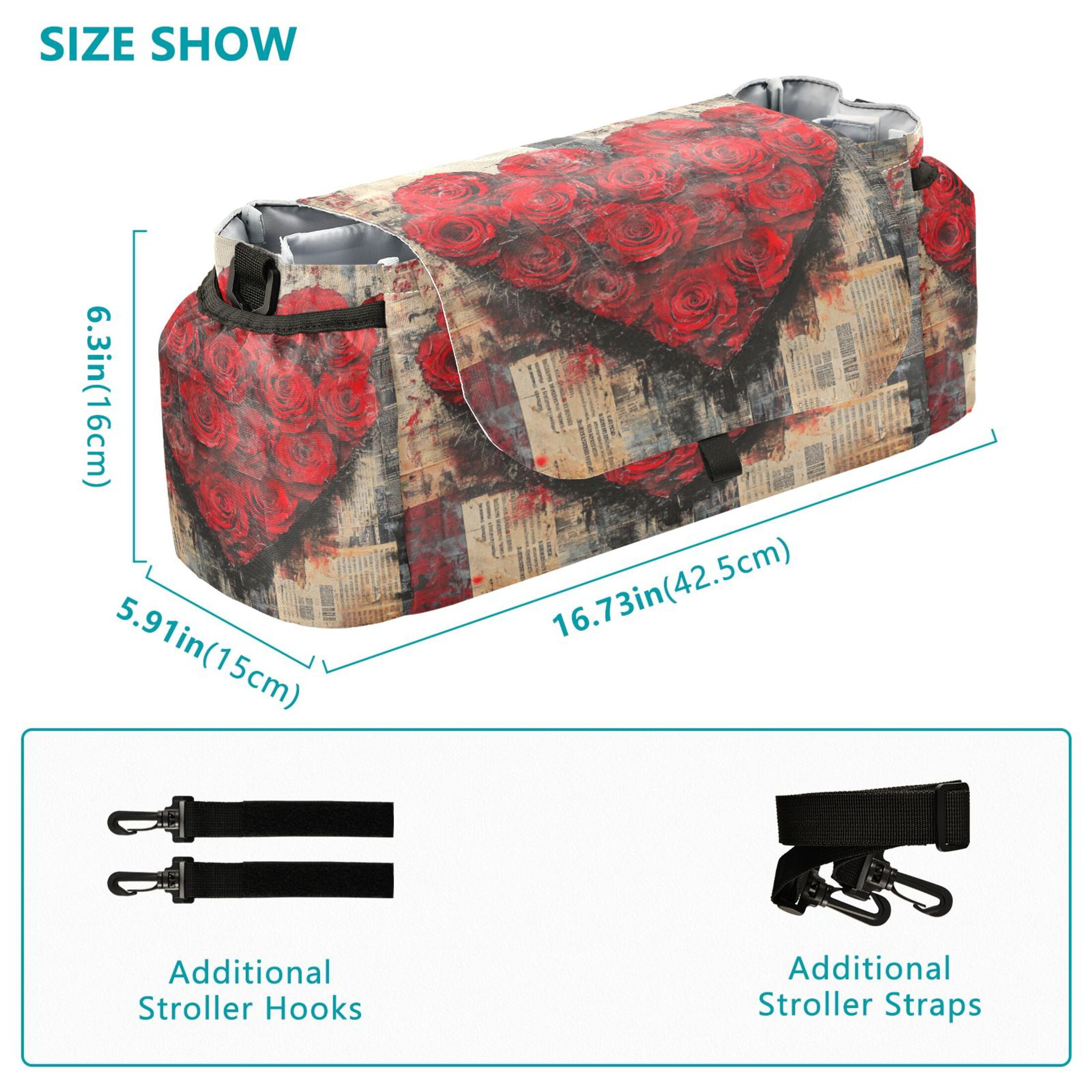 DIXRUYEE Stroller Organizer Roses Of Love Printed