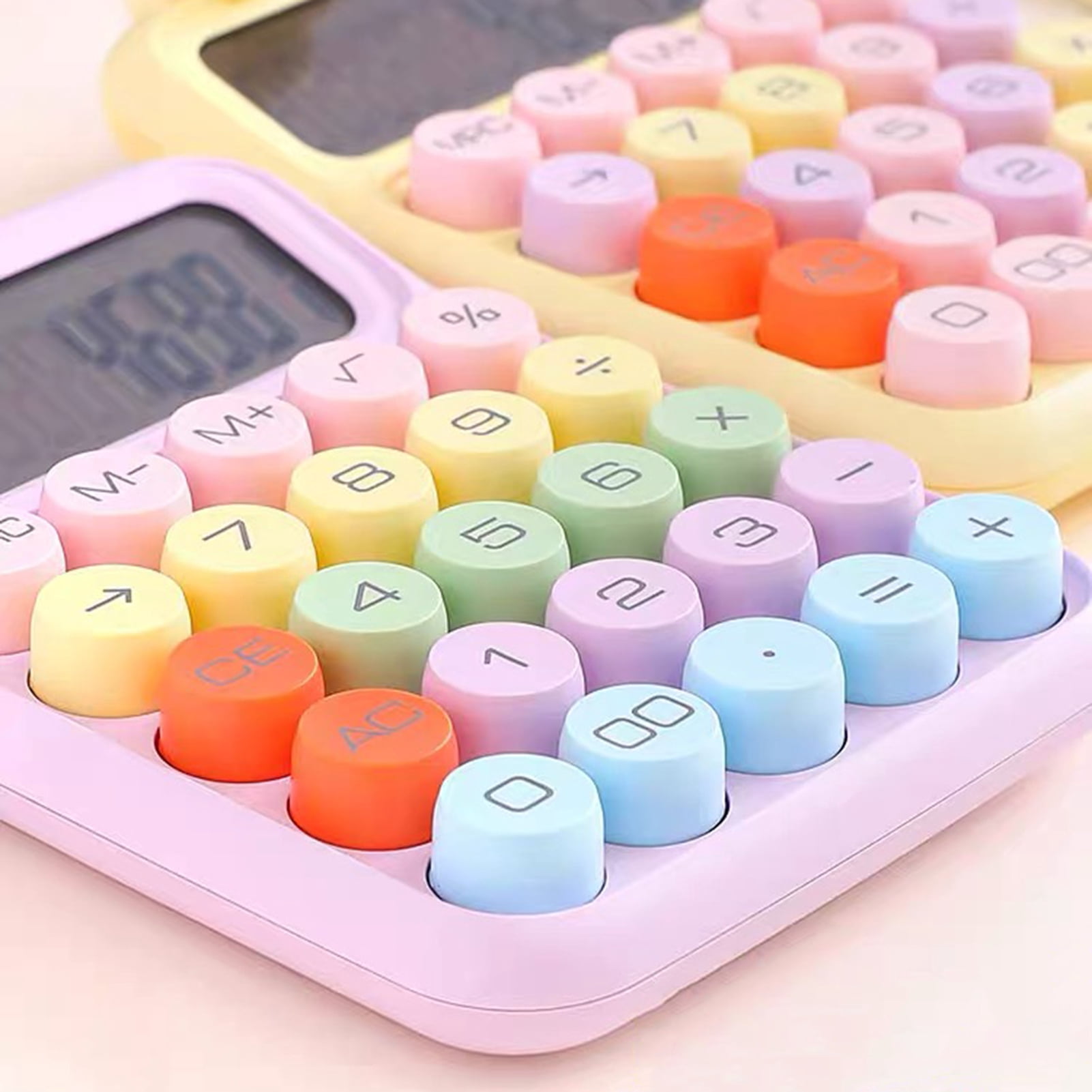 Naierhg Vintage-Inspired Desktop Calculator Large Display 12 Digit Precise Contrasting Colors Easy to Read Calculator