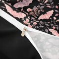 thumbnail image 4 of Homewish Halloween Pink Bat Bedding,Floral Vine Print Duvet Cover Full,Black Blush,Black Reversible,3 Pieces,1 Duvet Cover and 2 Pillowcases, 4 of 6
