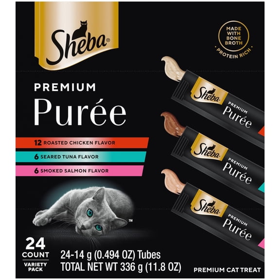 Sheba Premium Purees - 24ct MVMP (Chicken, Salmon, Tuna)