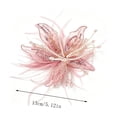 thumbnail image 5 of UNLLLL Pearl Embellished Large Crystal Flower Hair Clip, Feather Lace Floral Barrettes, Bridal Wedding Hair Accessory, for Daily Travel and Special Occasions (Pink), 5 of 5