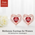 thumbnail image 5 of Iefil Heart Earrings for Women, 925 Sterling Silver December Birthstone Blue Tanzanite Heart Stud Earrings for Women, 5 of 7