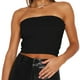 thumbnail image 2 of Top Corto Sin Tirantes Algodón Bodycon Tube Tops Basic Sin mangas Spicy Girl Daily Outfit (Negro S) Cgtredaw Para estrenar, 2 of 6