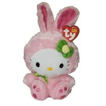 TY Beanie Baby - HELLO KITTY 8" Plush (PINK BUNNY SUIT)(BONUS ONE RANDOM TY ERASER)