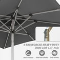 thumbnail image 5 of TOTAL 9.68'×6.4’Patio Umbrella Outdoor Market Umbrella with Aluminum Pole, UV Resistant Canopy, Wind Vent, Tilt & Crank System, Perfect for Patio, Garden, Deck, Pool, Outdoor Dining, Gray, 5 of 8