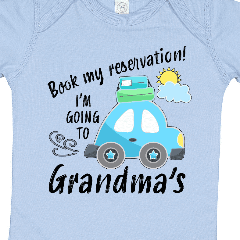 Inktastic Book My Reservation I'm Going to Grandma's Boys or Girls Baby Bodysuit