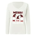 thumbnail image 4 of Lroveb Christmas Shirts for Women Casual Tops Blouse Winter Tunic Top V Neck Tee Loose Fit Long Sleeve Tshirts Graphic T Shirts, 4 of 5